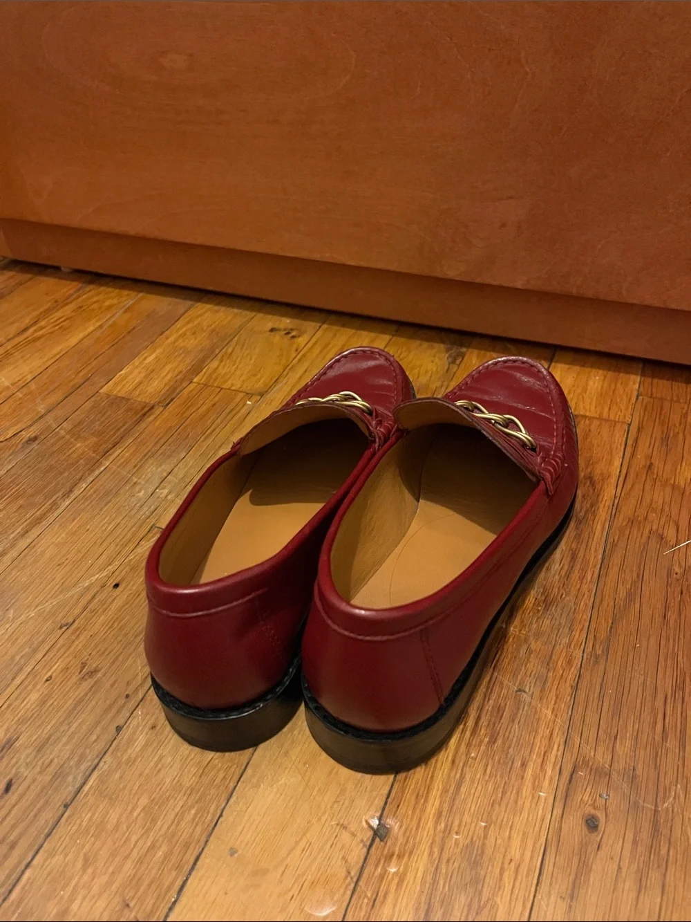 Sézane red Vicky leather loafer